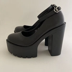 Womens Fashion Round Toe Platform Block Heel Ankle Strap Mary Jane Shoes SZ 8 - Picture 1 of 9