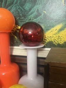 Vintage dänische große rote Glaskugel Space Age Mcm Holmegaard Gulvase - Bild 1 von 5
