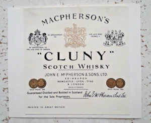 Etichetta da Collezione Originale Vintage Macpherson's Cluny Scotch Whisky  - Picture 1 of 1