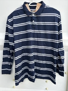 The Foundry Supply Co. Polo uomo 3XL blu grigio cotone a righe manica lunga - Foto 1 di 3