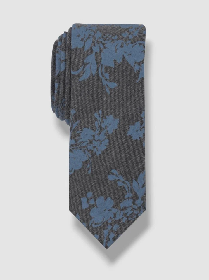 Corbata ajustada floral de láury gris original Penguin para hombre 56 x 2,33 Foto 1 de 1