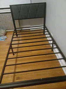 The Bed Frame Board is Gray and Other Parts are Black. - Picture 1 of 5