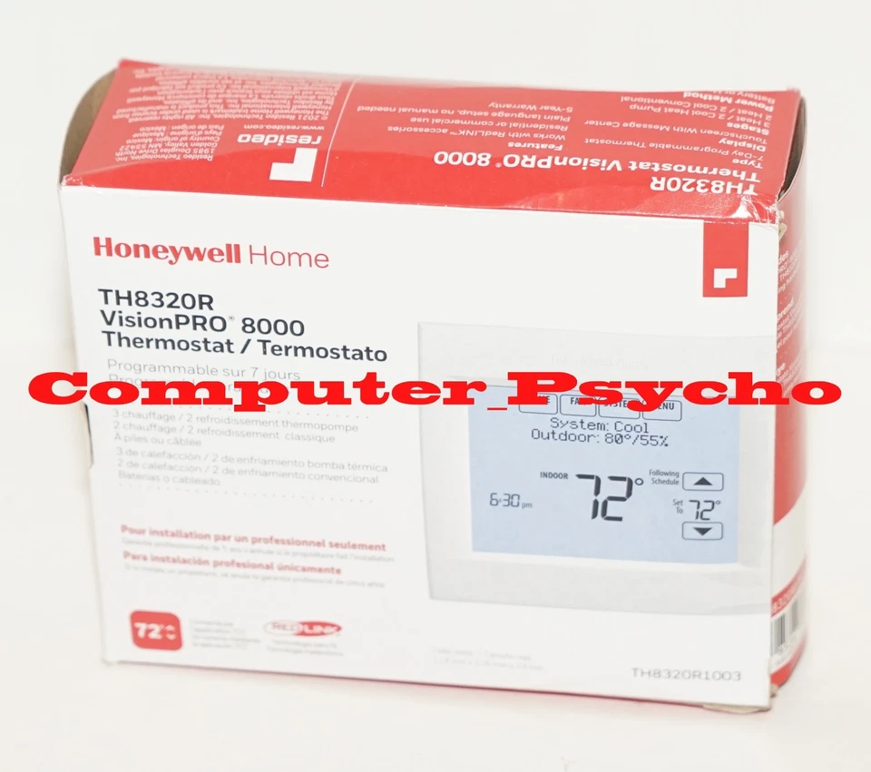 HONEYWELL TH8320R1003 VISIONPRO 8000 THERMOSTAT 7 DAY TOUCH WIFI C WIRE OR BATT - Image 1 of 4