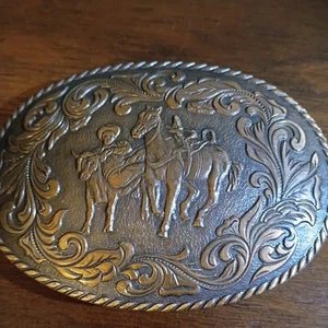Vintage Western Cowboy Gürtelschnalle - Bild 1 von 5