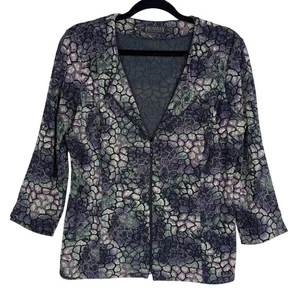 Picadilly Fashions Jacke Damen Small Lila Grün Mosaik Reißverschluss Struktur Stretch - Bild 1 von 6