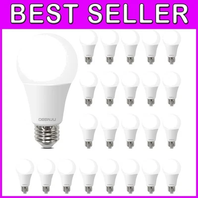 Energy-Efficient A19 LED Bulbs, 15000 Hour Lifespan, 24-Pack 100W Equivalent - Image 1 of 4