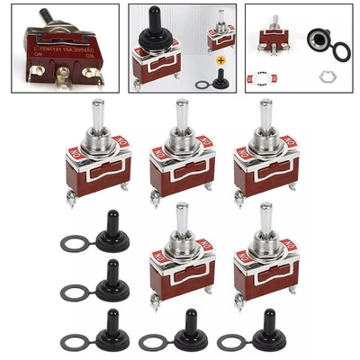 Waterproof Rocker SPDT Toggle Switch 3 Position 3 Pin ONOffOn Brown 20A 250V AC - Image 1 of 4