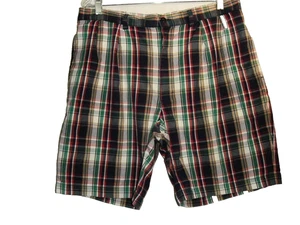 Pantalones Cortos Polo By Ralph Lauren Tyler para Hombre 35 Azul Verde Madrás Plisados a Cuadros - Imagen 1 de 10
