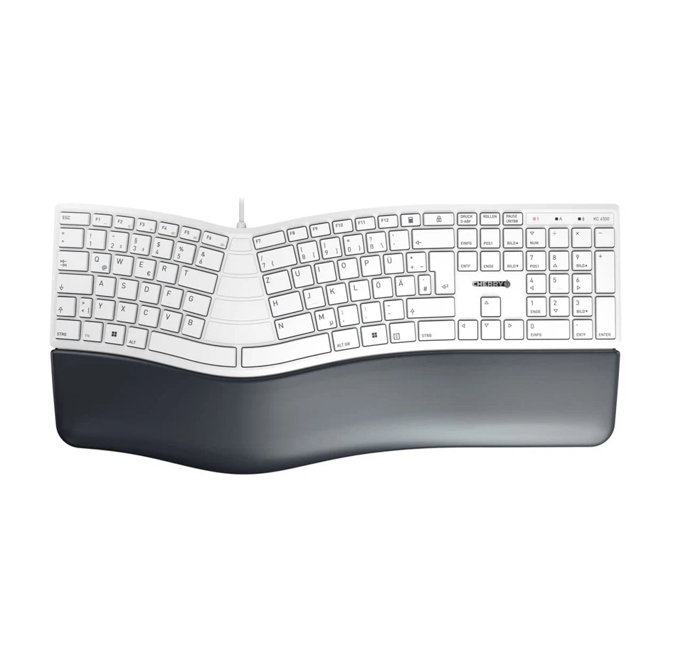 CHERRY KC 4500 ERGO, ergonomic keyboard, German layout (QWERTZ), wired, padded p - Image 1 of 1