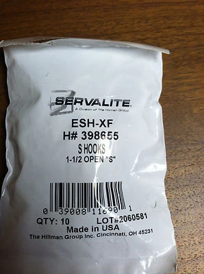 S HOOK 钢 'OPEN S' 1-1/2" 10 件装 — 第 1/2 张图片