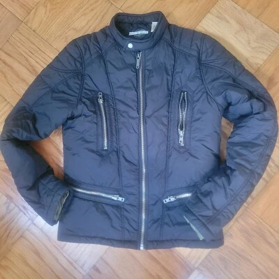 Chaqueta Bomber Y2k Diesel Moto Negra Puffer W Grande Foto 1 de 4