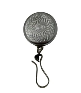 Broche prendedor cadena retráctil vintage años 20 Ketcham McDougall tono plata - Imagen 1 de 7