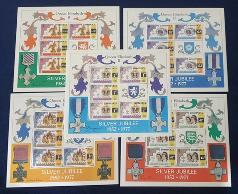 Dominica '77 The 25th Anniversary of the Reign of QE II Perf.12 Minisheets #3505 Cover
