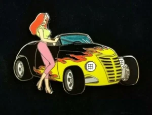 Disney JESSICA Rabbit HOT ROD Car Series Custom Flames Convertible LE100 Pin - Bild 1 von 3