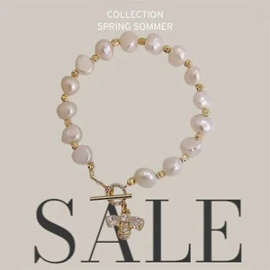 Adjustable Culture Pearl Bee Design Crystals Charms Bracelet for Women. - Picture 1 of 1