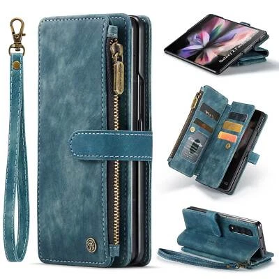 For Samsung Galaxy Z Fold 4 3 Luxury Leather Zipper Wallet Full Case Stand Cover - Image 1 of 4