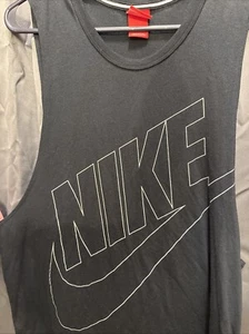 Men’s Nike Black Tank Top Oversized Big Logo! - Picture 1 of 5