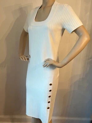 Nuevo con etiquetas Vestido de punto blanco de la colección St. John talla XL talla 14/16 Foto 1 de 4