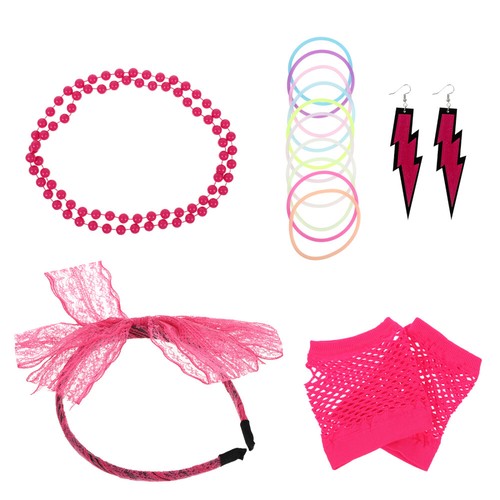 VETEMENTS Collane neon anni 80 80 accessori costume neon festa collana anni 80 pizzo fascia