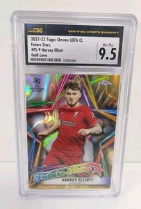 TOPPS CHROME UCL 2021-2022 HARVEY ELLIOT LIVERPOOL FUTURE STARS CSG 9,5 - Foto 1 di 4