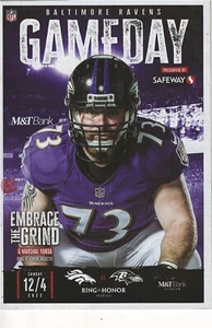 MARSHALL YANDA BALTIMORE RAVENS 12/4/22  PROGRAM & RAVENS RING OF HONOR PIN SGA - Picture 1 of 2