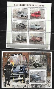 Comoro Islands 1029-30 Combat Vehicles Mint NH - Picture 1 of 1