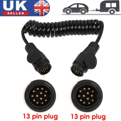 Trailer Light Electrics 3m Extension Cable Lead Male to Male 13 Pin Plugs Wire - Image 1 of 4