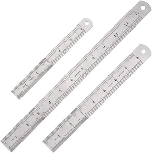 Edelstahl Metalllineal mit Zoll und metrischem Maschinistenlineal 3 Stück/Set - Bild 1 von 6