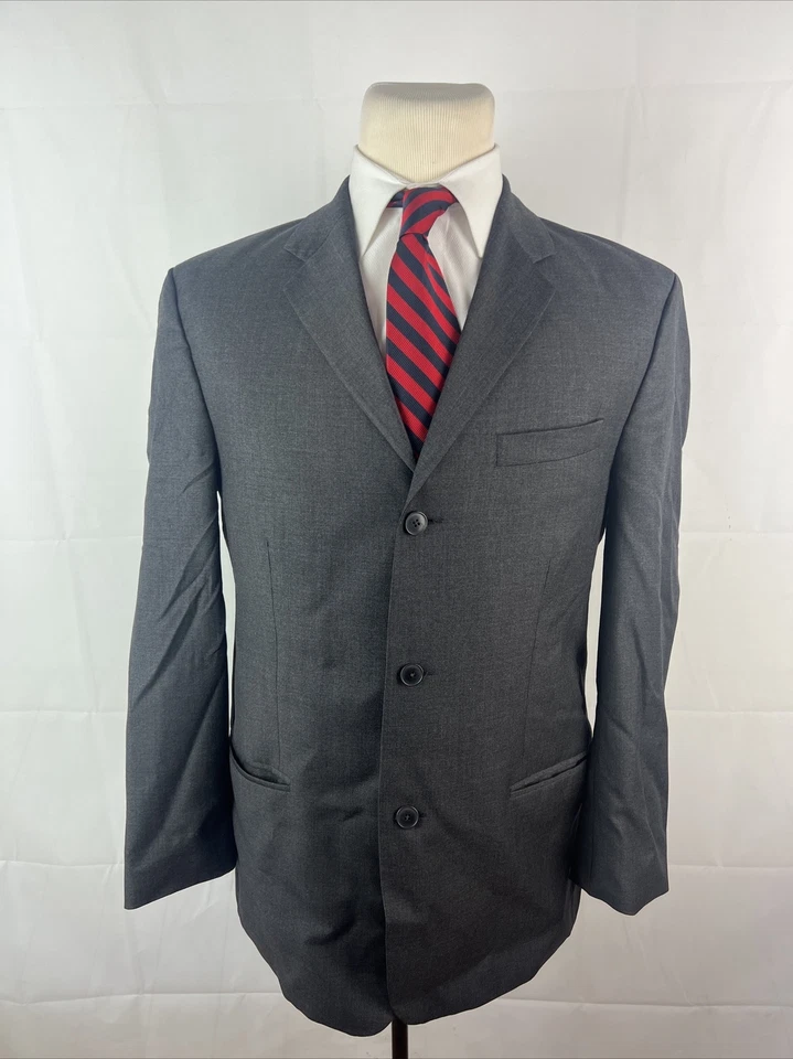 Traje de lana gris para hombre VITALE BARBERIS CANONICO DKNY 40R 32X28 $895 Foto 1 de 4