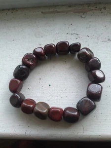 Jaspis üppig schwer poliert natürlicher Edelstein Nugget Stretch Armband 7" - Bild 1 von 6