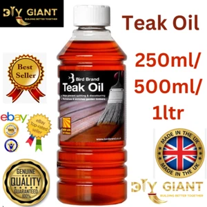 250ml - 1L Bird Brand Teak Oil Timber Wooden Furniture Treatment Low Sheen - Picture 1 of 2