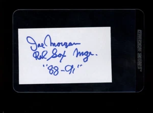 Joe Morgan Signed Index Card-Braves, Athletics, Cardinals, Indians-Red Sox Mgr-D - Picture 1 of 1