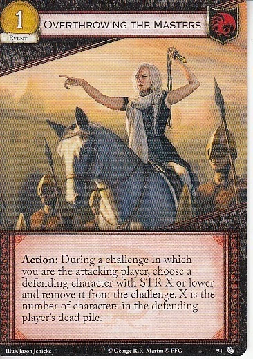3 x Overthrowing the Masters AGoT LCG 2.0 Game of Thrones Oberyn's Revenge 94 - Image 1 of 1