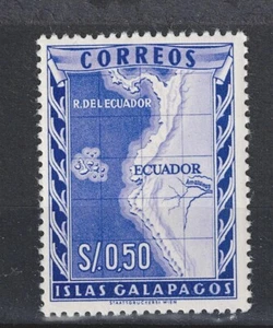 Francobollo Mappa Geografia Isole Galapagos Ecuador 1957 MNH A-24 - Foto 1 di 1