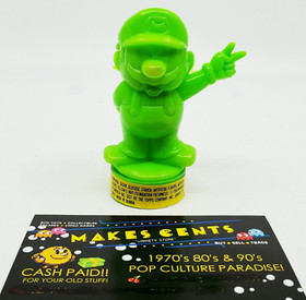 1989 Topps SUPER MARIO BROS Bubble Gum Nintendo Candy Container GREEN - NEW NES