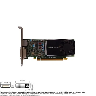 Controller Video Card DVI Displayport PCIe nVidia Quadro 600 Dell 0PWG0F 134137A - Image 1 of 4