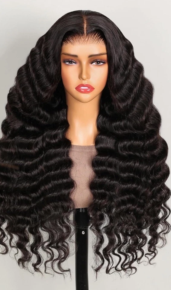 Pelucas delanteras de encaje de 22 pulgadas peluca frontal de encaje peluca ondulada de playa pelucas onduladas sueltas Foto 1 de 3