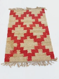 Alfombra china pequeña de algodón natural trenzada hecha a mano, tradicional - Imagen 1 de 5