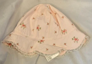 NEW Vintage 2003 Gymboree Pink Floral Ruffle Baby Girl Hat 6-12 m Garden Dreams - Picture 1 of 4