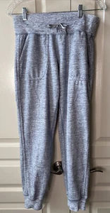 Lululemon Jogger Pants Drawstring Polyester Blend Blue Gray Heathered Sz 6 - Picture 1 of 7