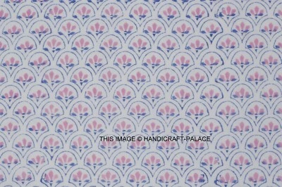 25 Yard Cotton Voile Hand Block Print Fabric Natural Dyes Sanganer Indian Fabric - Image 1 of 3