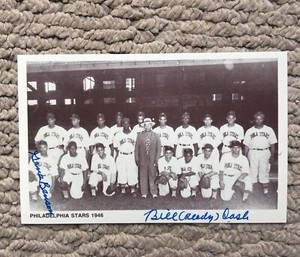 Negro leagues Autographed Retort  NrMT 46 Philadelphia Stars Gene benson Bill Ca