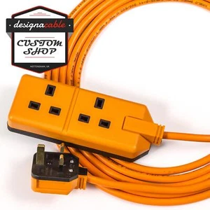 Orange Garden & Camping Power-Flex. UK Plug to 2G Socket. TRUE 13amp - Afbeelding 1 van 2