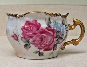 ANTIQUE BRANDENBURG MUSTACHE TEACUP W/FLOWERS/GILD GERMANY ANCHOR MARK - Picture 1 of 11