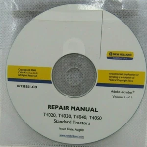 New Holland T4020, T4030, T4040, T4050 Reparaturanleitung auf CD 87758551-CD - Bild 1 von 1