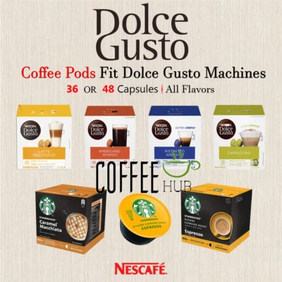 NESCAFÉ Nescafe Dolce Gusto OR Starbucks Coffee Pods Capsules 3 Box Choose Flavor/Roast