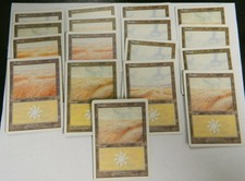 Vintage MTG Portal Three Kingdom (17) Plains Basic Lands (7A, 5B, 5C) Excellent