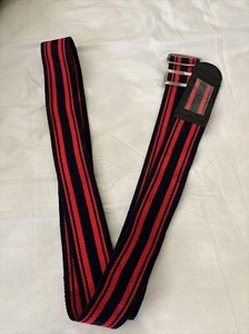 VTG Stripes Guitar Adjustable Strap Red & Black  Musician Rock Cool Fun Hero - Picture 1 of 7
