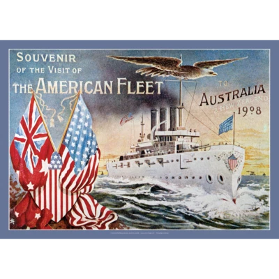 US Navy Great White Fleet Art Print – Australia NZ Visit 1908 – 2 sizes Poster - Image 1 of 4