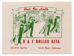 Roller rink label, Little Rock, AR, vintage - Picture 1 of 2